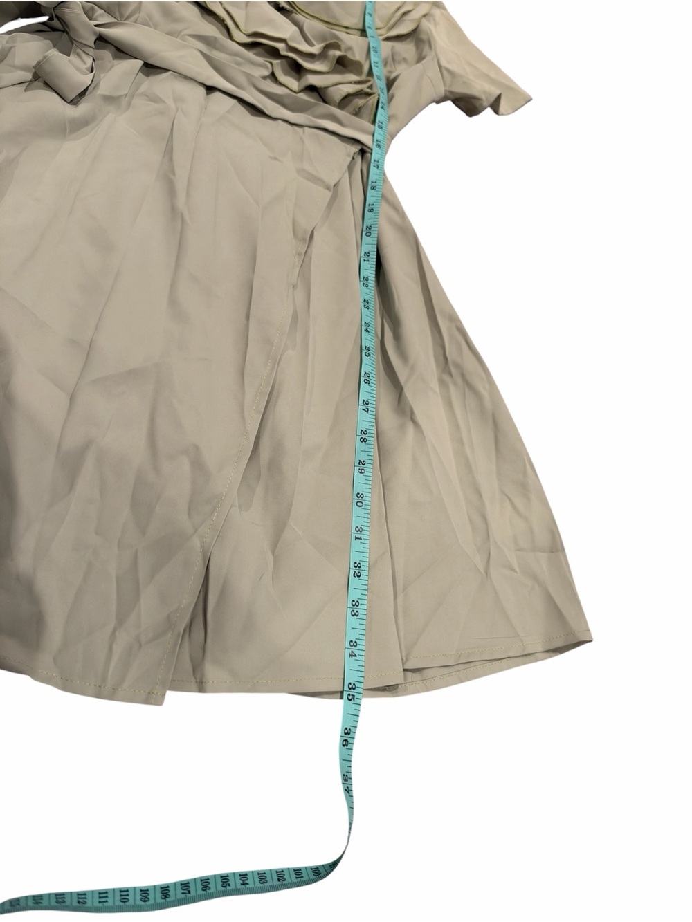 Cupshe Pistachio Tiered Ruffle Wrap Mini Dress - Picture 9 of 12